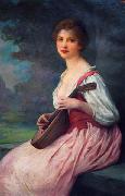 Charles-Amable Lenoir Mandolin oil painting artist